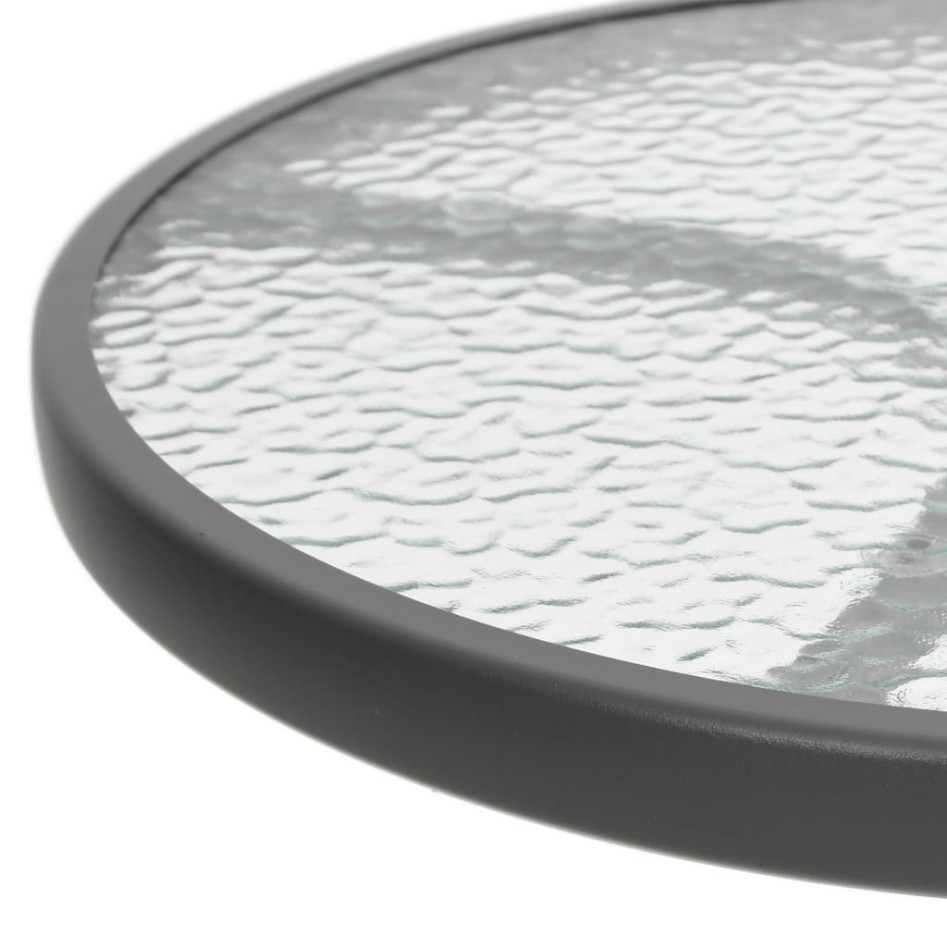 Mesa de jardín de acero gris antracita Ø50x71