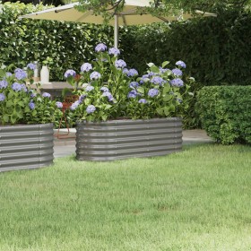 Jardinera arriate acero recubrimiento polvo gris 114x40x36