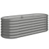 Jardinera arriate acero recubrimiento polvo gris 114x40x36