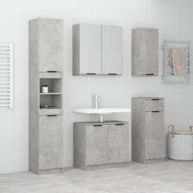 Set muebles de baño 2 piezas madera contrachapada gris