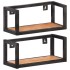 Estantes de pared 2 unidades 40 cm madera maciza