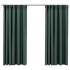 Cortinas opacas con ganchos look de lino 2 pzas verde