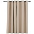 Cortina opaca con ojales look de lino beige 290x245