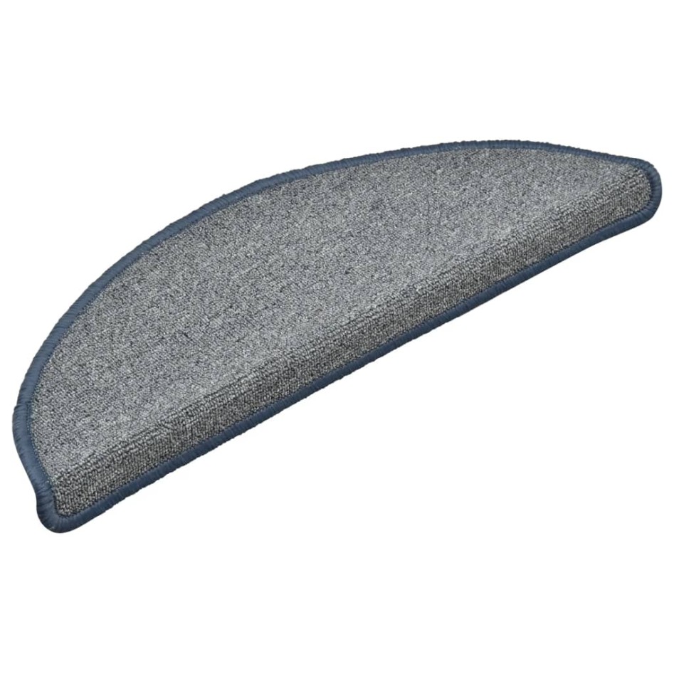 Alfombras de peldaños de escalera 15 uds gris azul 56x17x3