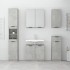 Set muebles de baño 2 piezas madera contrachapada gris