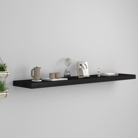 Estante flotante de pared MDF negro 120x23,5x3,8