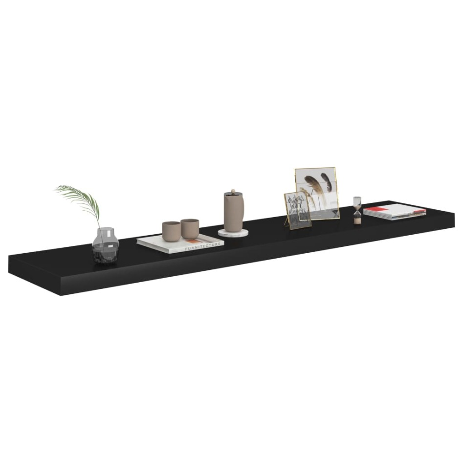 Estante flotante de pared MDF negro 120x23,5x3,8
