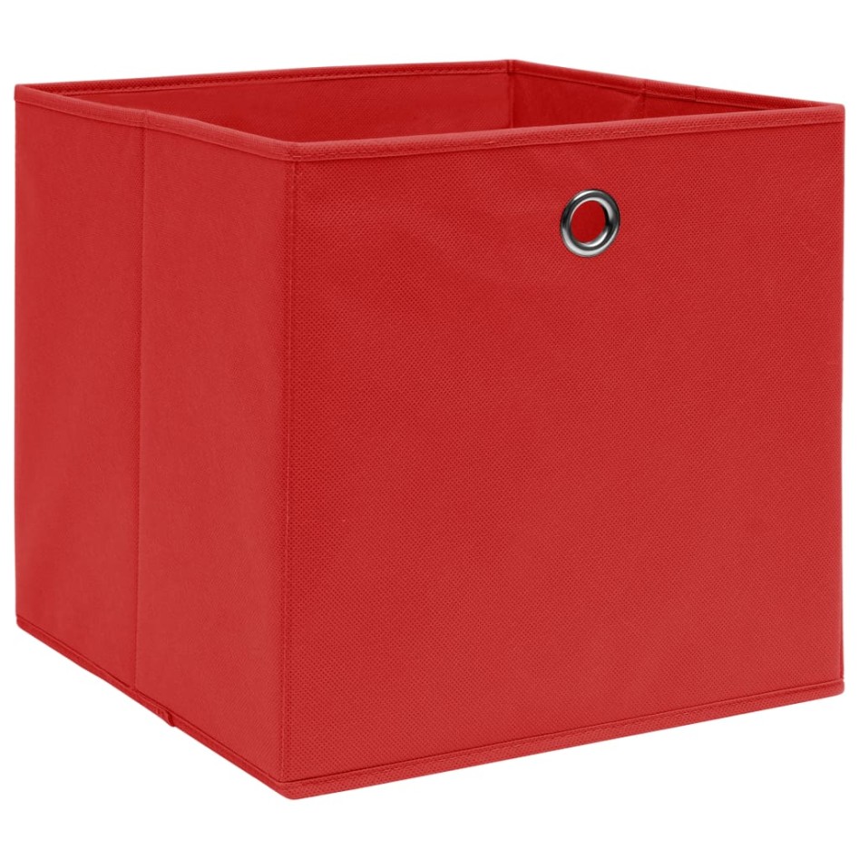 Cajas de almacenaje 10 uds tela no tejida rojo 28x28x28
