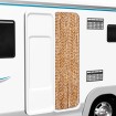 Cortina mosquitera de chenilla ocre y blanca 56x185 cm