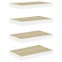 Estante flotante de pared 4 uds MDF roble y blanco 40x23x3,8