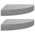 Estante de esquina de pared 2 uds MDF gris hormigón