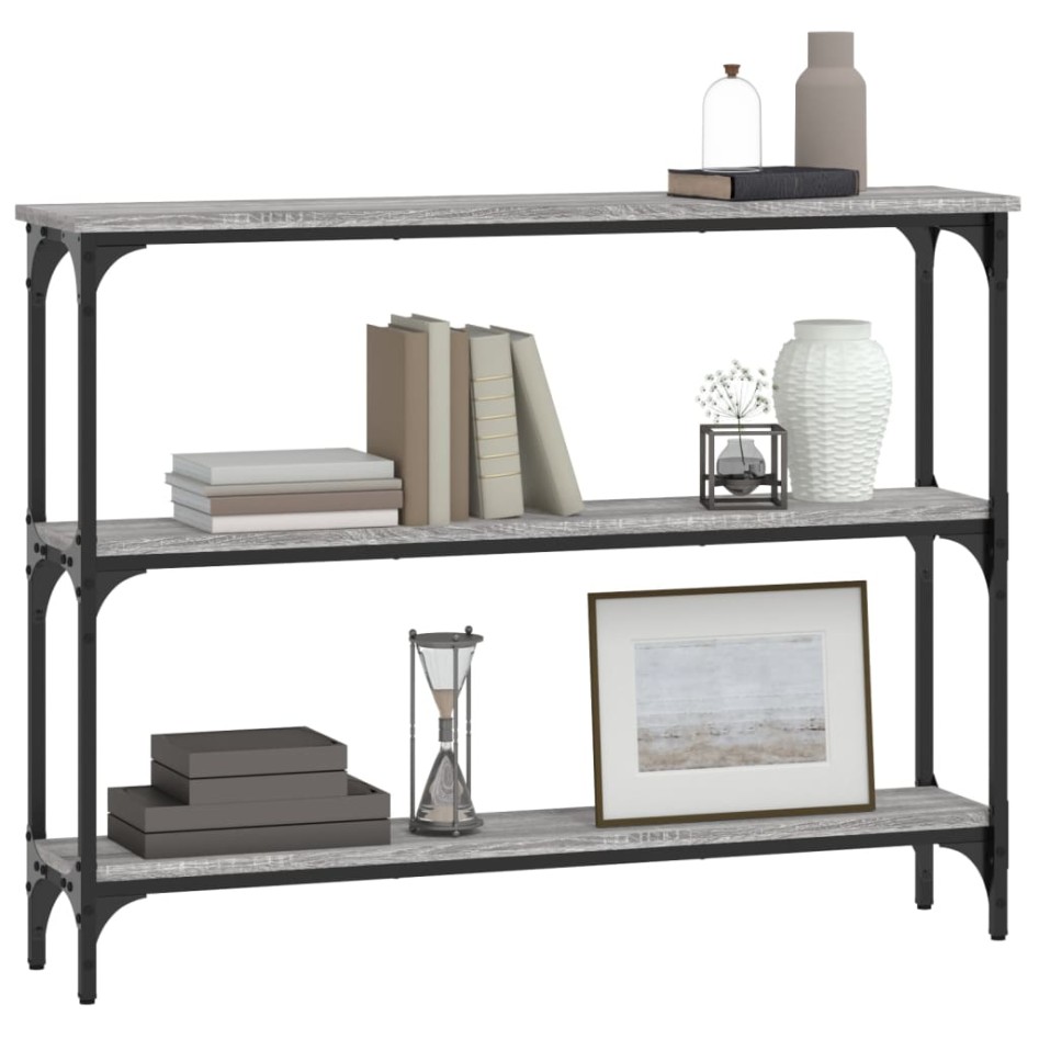 Mesa consola madera de ingeniería gris Sonoma 100x22,5x75