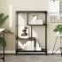 Estantería madera de ingeniería y acero negro 81x36x115