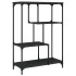 Estantería madera de ingeniería y acero negro 81x36x115