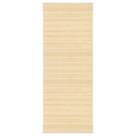 Alfombra de bambú color natural 80x200