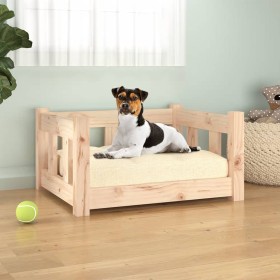 Cama para perros madera maciza de pino 55,5x45,5x28