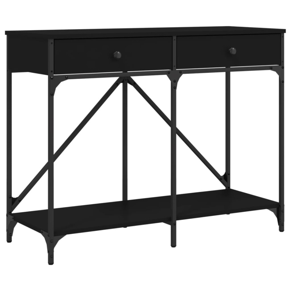 Mesa consola madera de ingeniería negra 100x39x78,5