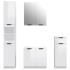Set muebles de baño 4 piezas madera contrachapada blanco