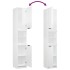 Set muebles de baño 4 piezas madera contrachapada blanco