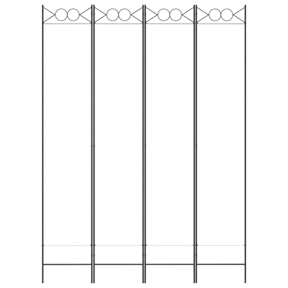 Biombo divisor de 4 paneles de tela blanco 160x220