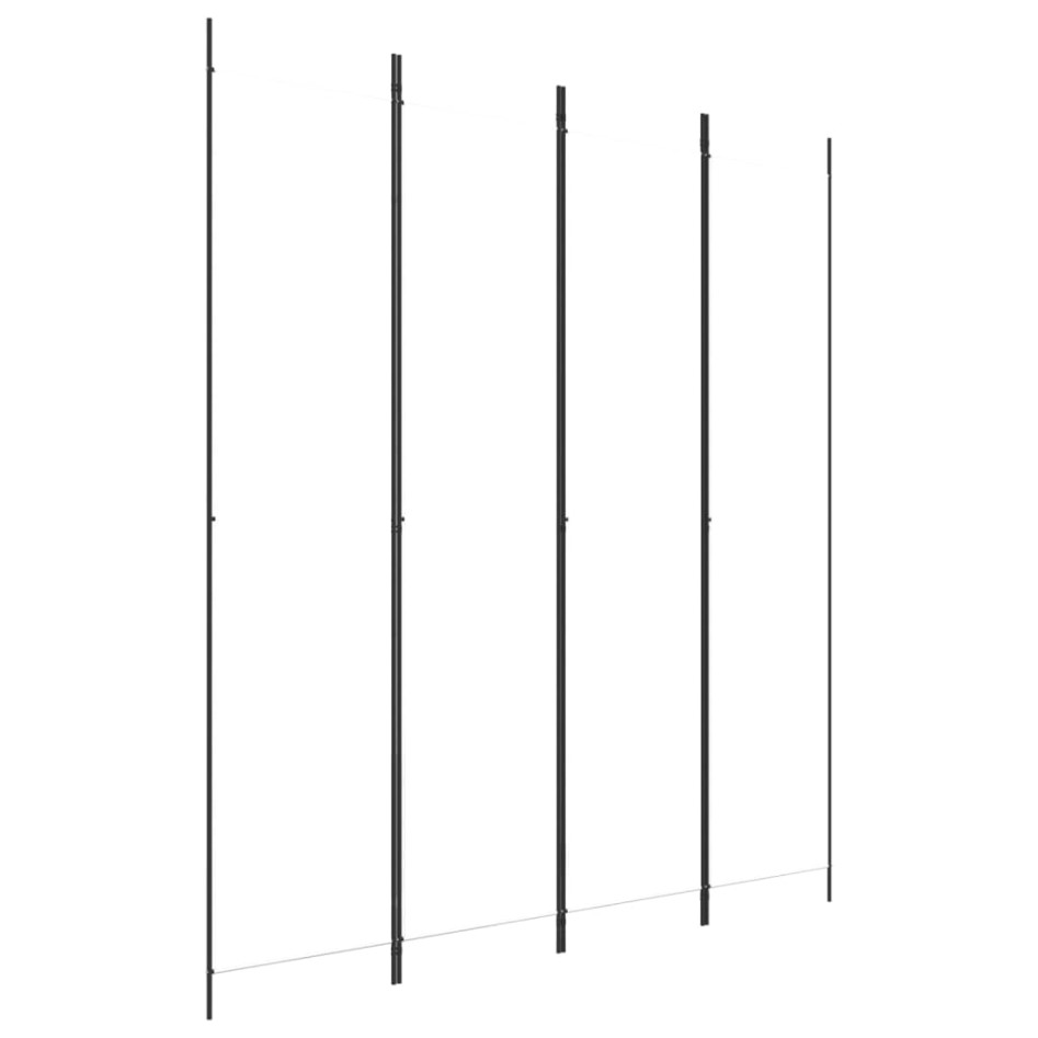 Biombo divisor de 4 paneles de tela blanco 200x220