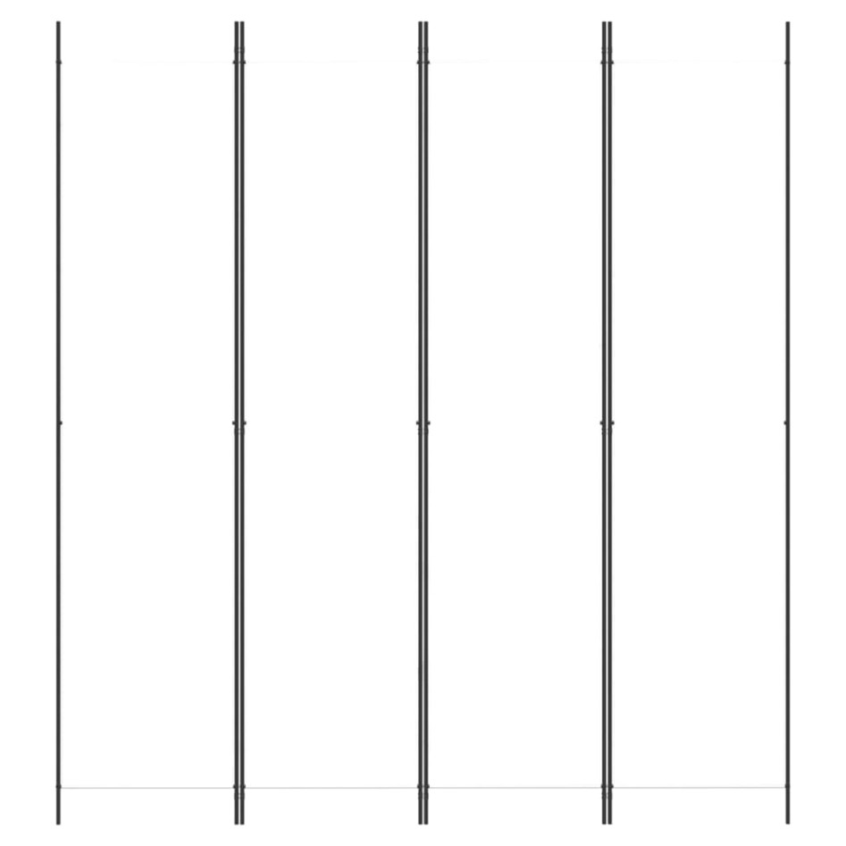 Biombo divisor de 4 paneles de tela blanco 200x220