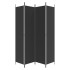 Biombo divisor de 4 paneles de tela negro 200x220