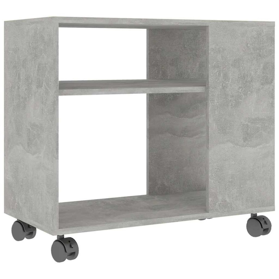 Mesa auxiliar de madera contrachapada gris hormigón 70x35x55