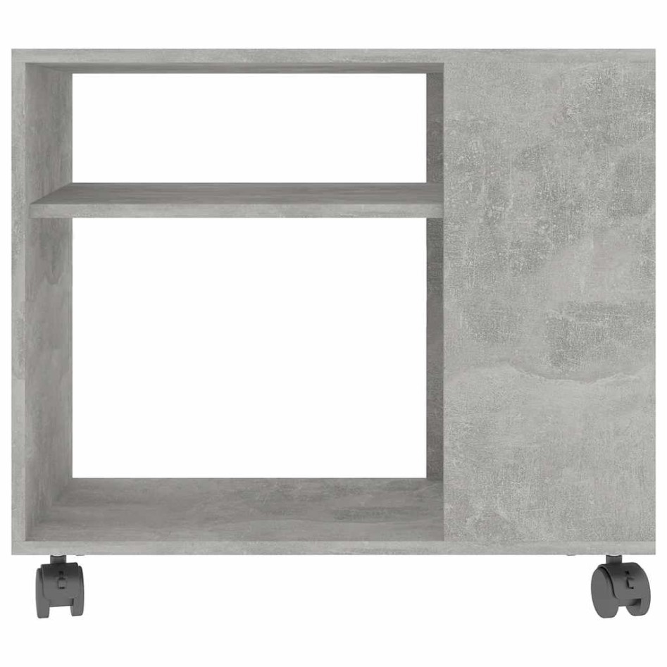 Mesa auxiliar de madera contrachapada gris hormigón 70x35x55