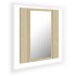 Armario espejo de baño LED acrílico roble Sonoma 40x12x45
