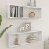 Estante cubo pared 2uds contrachapado blanco brillo
