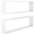 Estante cubo pared 2uds contrachapado blanco brillo