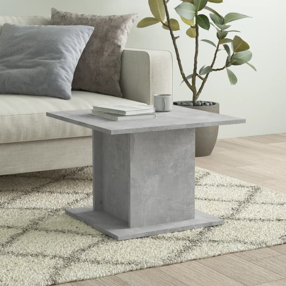 Mesa de centro madera ingeniería gris hormigón 55,5x55,5x40