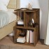 Mesita de noche madera contrachapada roble ahumado 35x35x55