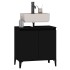 Armario para lavabo madera contrachapada negro 58x33x60
