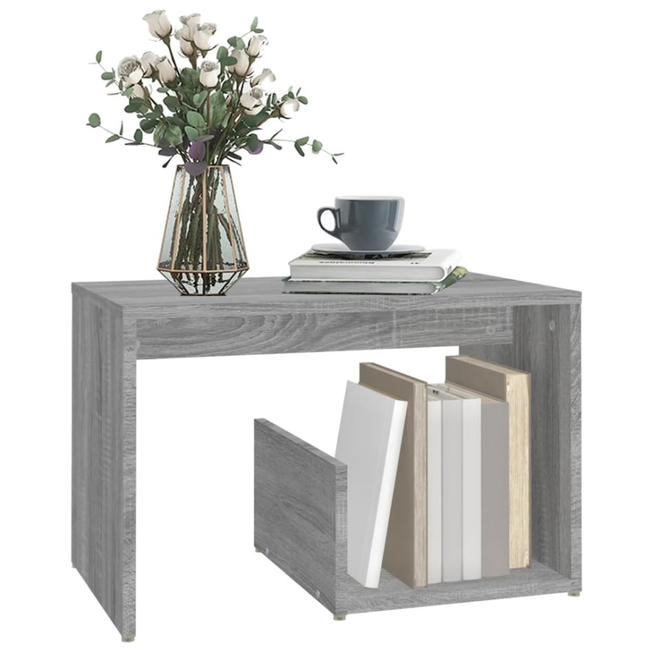 Mesa auxiliar madera contrachapada gris Sonoma 59x36x38