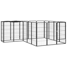 Jaula perros 18 paneles acero recubierto polvo negro 50x100