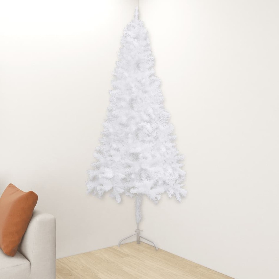 Árbol de Navidad artificial de esquina blanco 240 cm