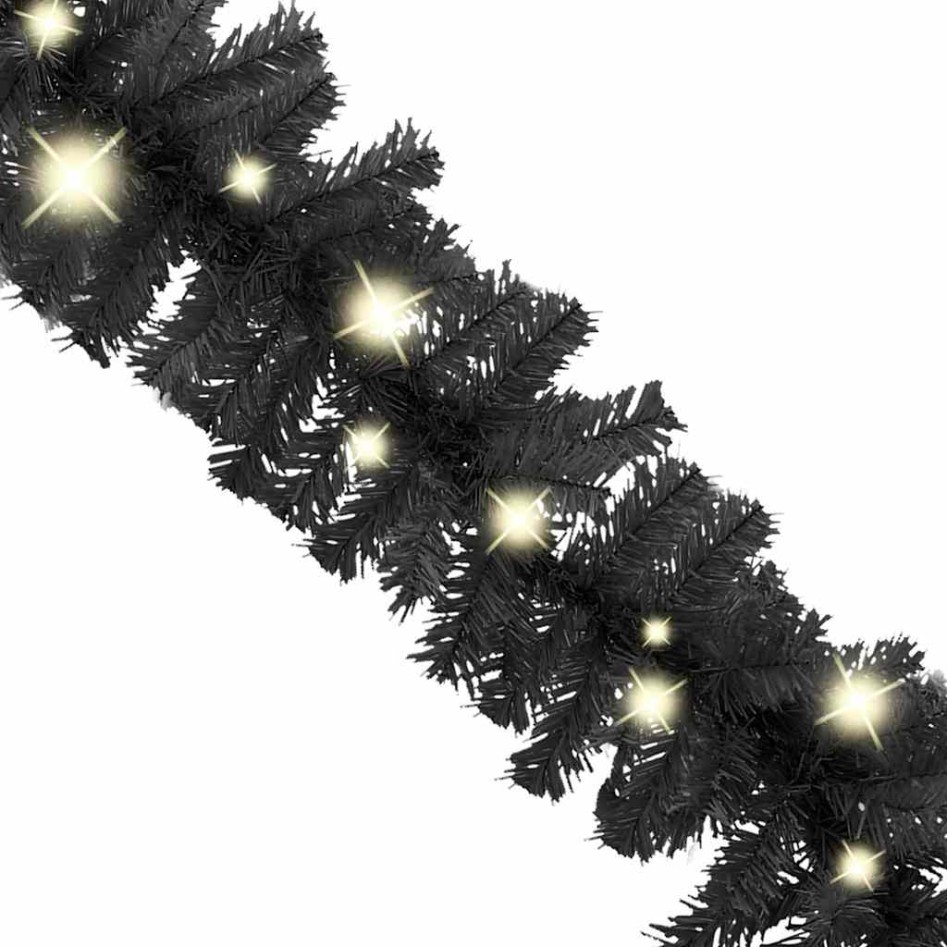 Guirnalda de Navidad con luces LED negro 10