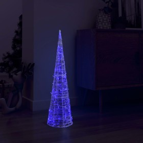 Cono de luz LED de pirámide decorativo acrílico azul 90