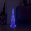 Cono de luz LED de pirámide decorativo acrílico azul 90 cm
