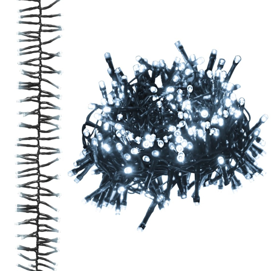 Tira de luces de racimo con 1000 LED PVC blanco frío 11