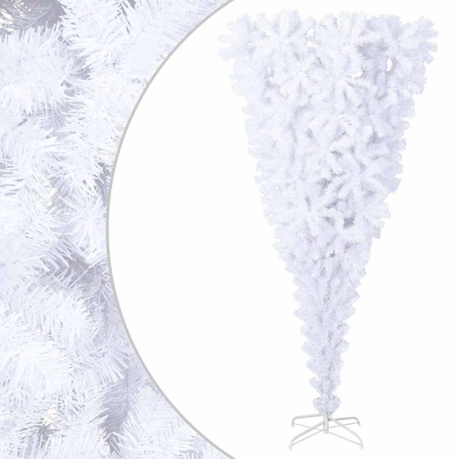 Árbol de Navidad artificial al revés con soporte blanco 180