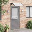 Marquesina puerta policarbonato negro y transparente 100x75 cm