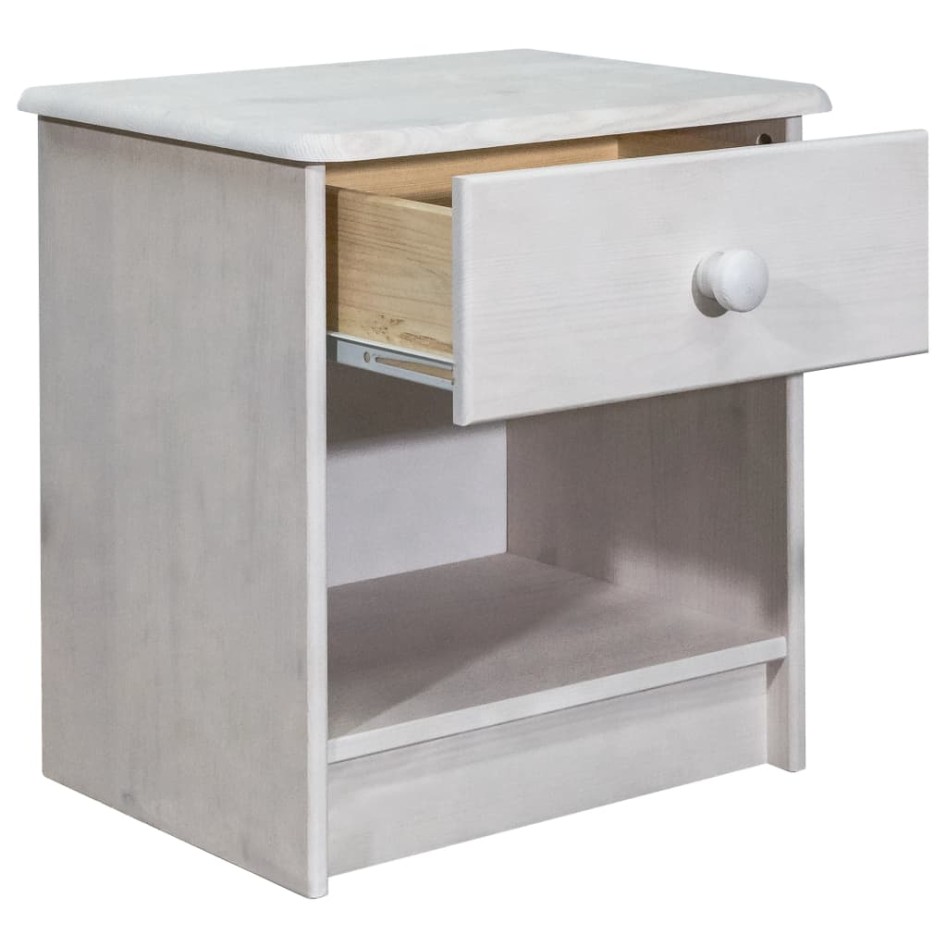 Mesita de noche de madera maciza de pino 41x30x42