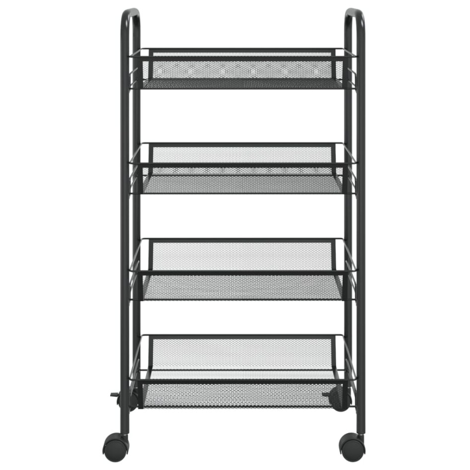 Carrito de cocina 4 niveles hierro negro 46x26x85