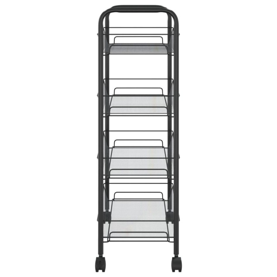 Carrito de cocina 4 niveles hierro negro 46x26x85