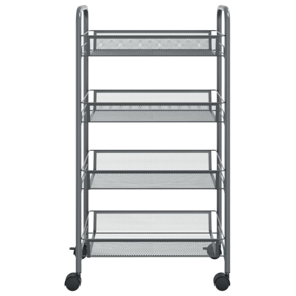 Carrito de cocina 4 niveles hierro gris 46x26x85