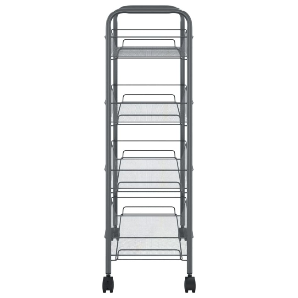 Carrito de cocina 4 niveles hierro gris 46x26x85