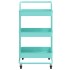 Carrito de cocina 3 niveles hierro y ABS turquesa 42x35x85